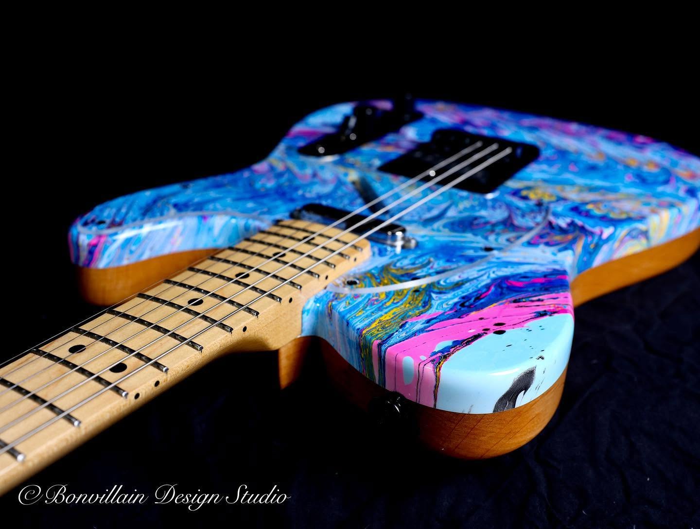 Bonvillain Custom Telecaster 2022 - Custom Swirl Hearts & Horses "Vai's Bouquet" Mint Condition